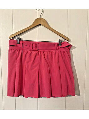 Offline by Aerie Belted Pleated Tennis Skirt Pink XL Pockets PIckleball Gorpcore